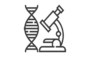DNA and microscope icon