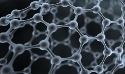 Grey cells that are linked together in a 3D strand on a black background.
